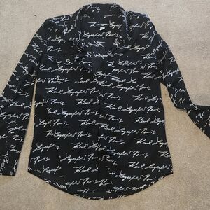 Karl Lagerfeld Black Shirt with White Script
